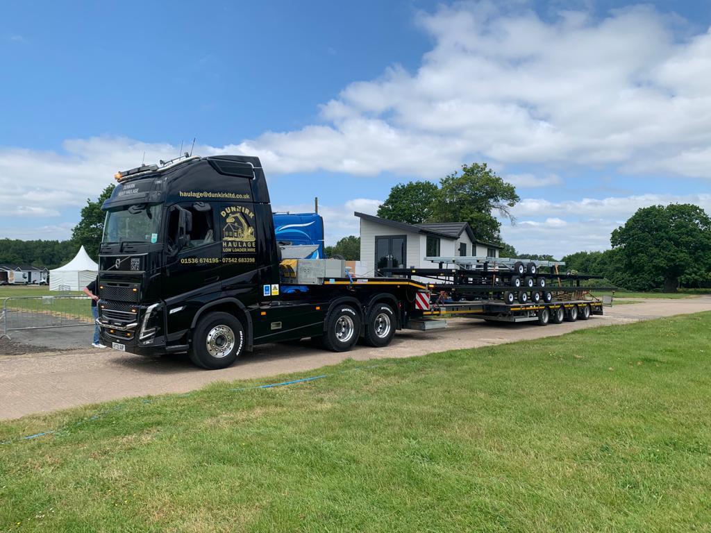Dunkirk low-loader transport for a modular building/site accommodation unit